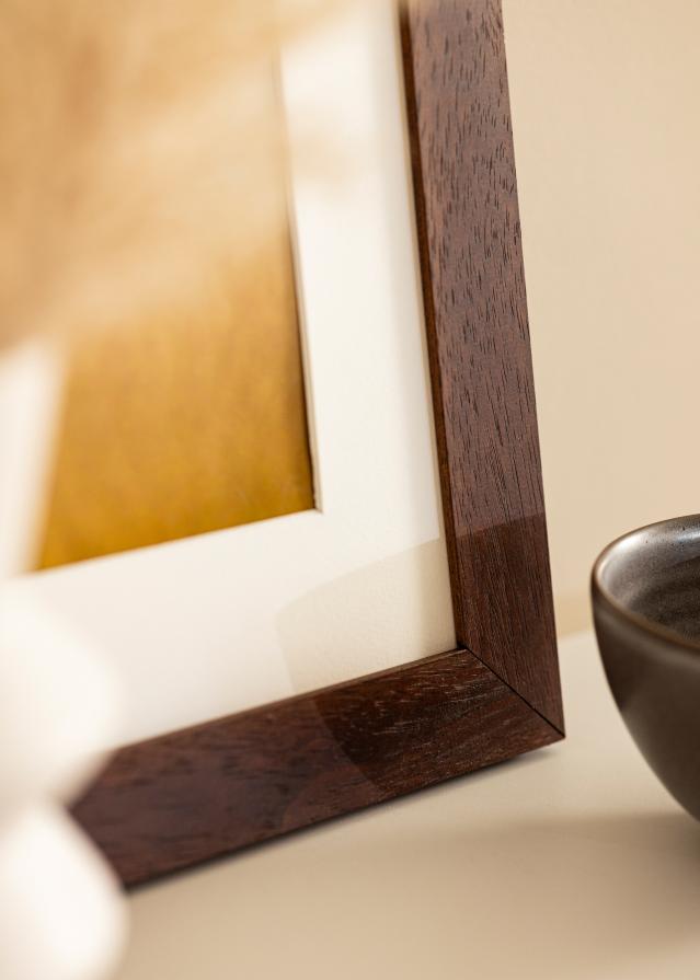 Рамка Juno Teak 60x70 cm - Паспарту Бяло B2 500x707 mm