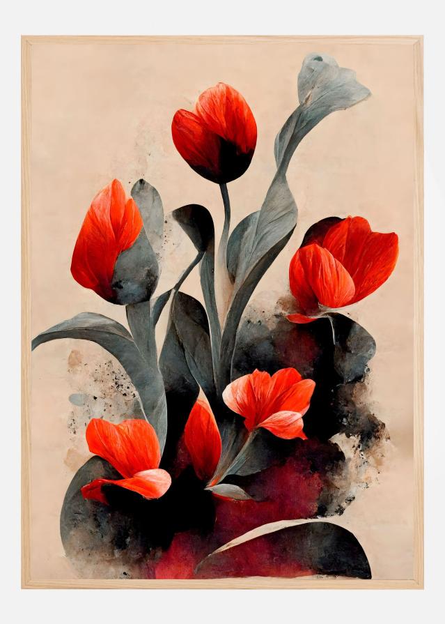Red Tulips Постер