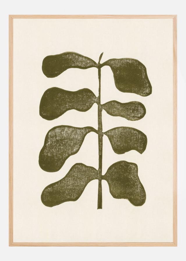 Linocut Plant Постер