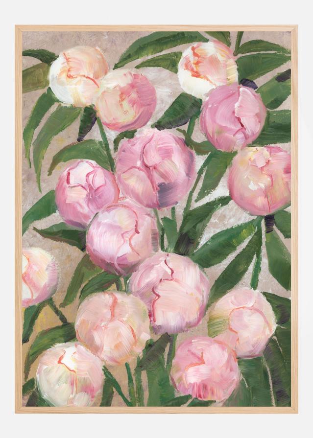 Valenty painterly peonies Постер