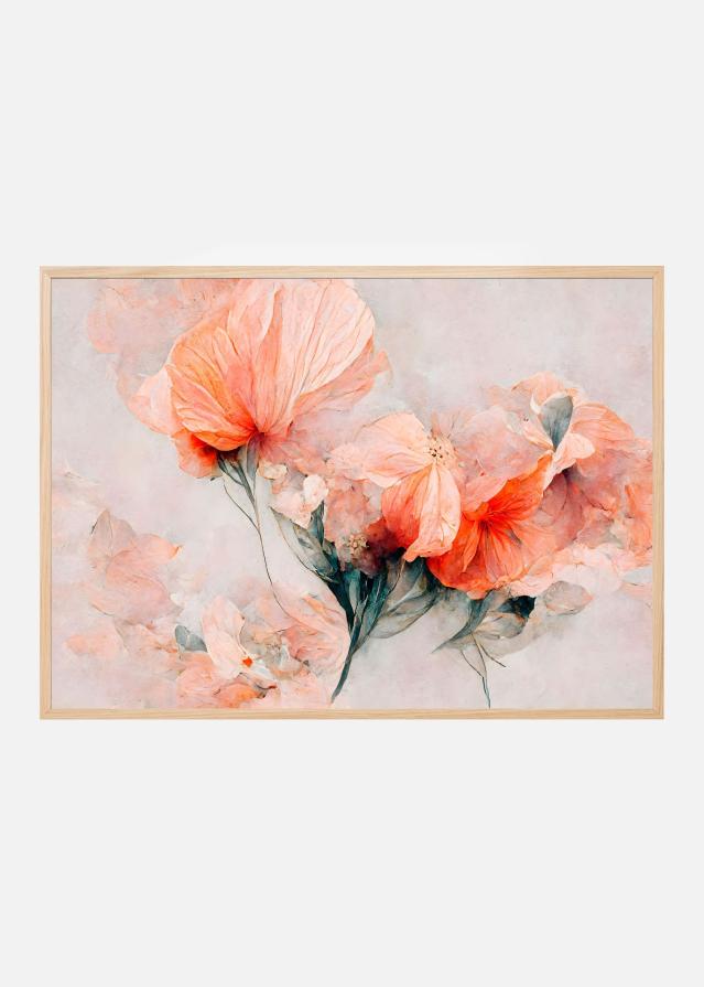 Wild Flowers On Beige Background Постер