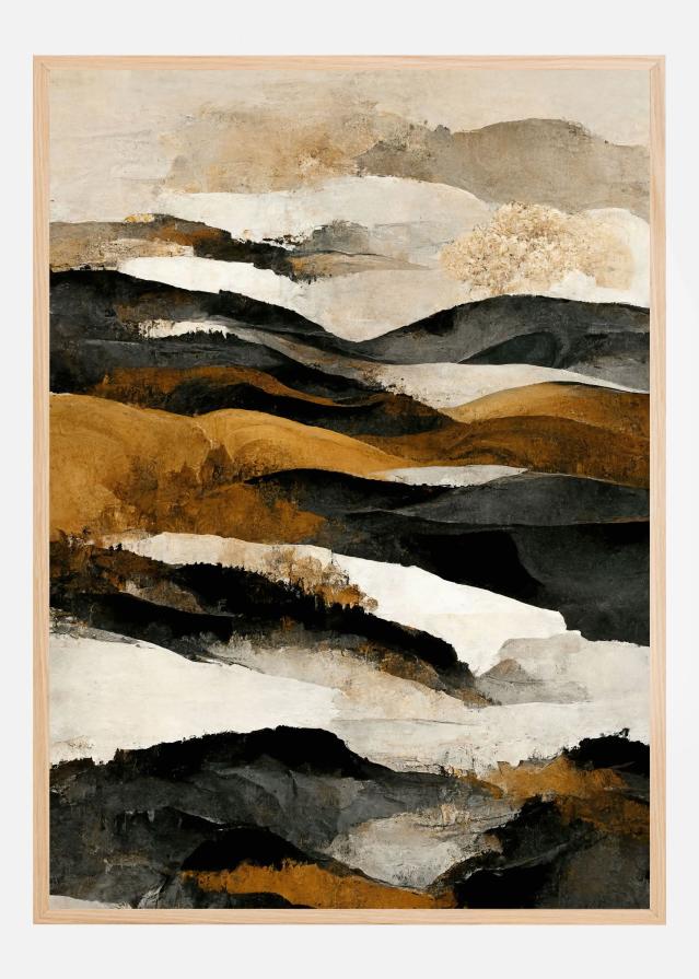 Ochre And Beige Mountains Постер