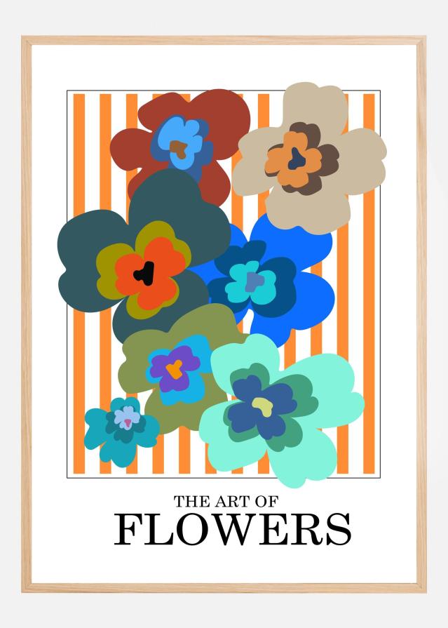 The Art Of Flowers Orange Stripe Постер