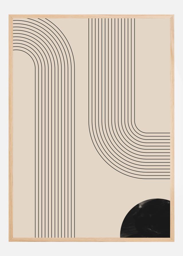 Black Minimal Line Art Постер