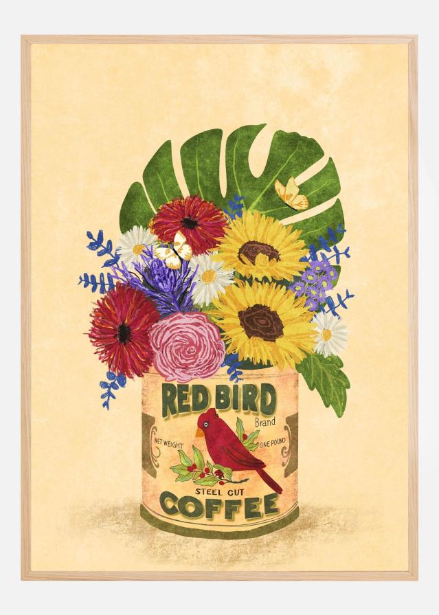 Flowers In a Vintage Coffee Can Постер