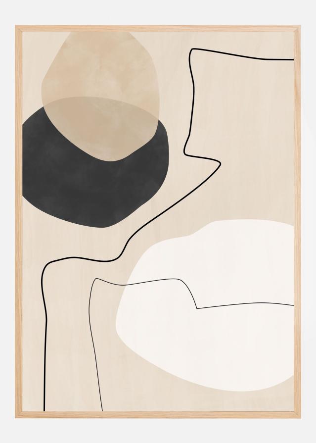 Organic Shapes a Lines Painting Постер