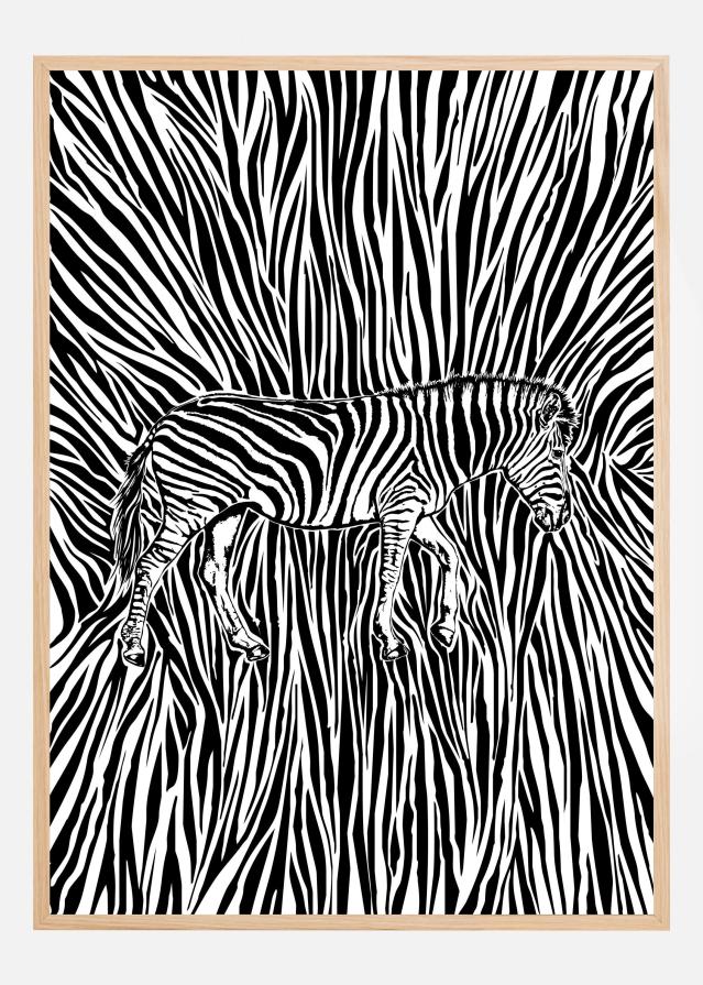 African Zebra striped camouflage Постер