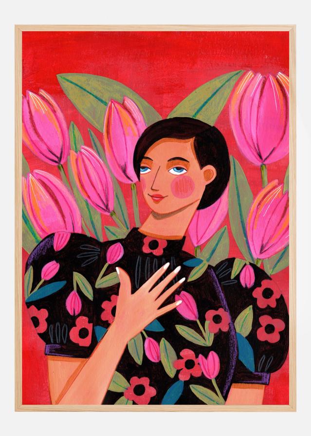 Abstract Modern Woman Portrait Постер