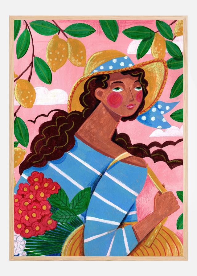 Portrait woman in Amalfi coast Italy Постер