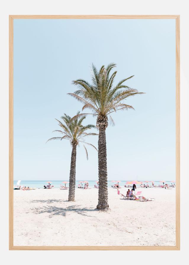 Palm tree at the beach Постер