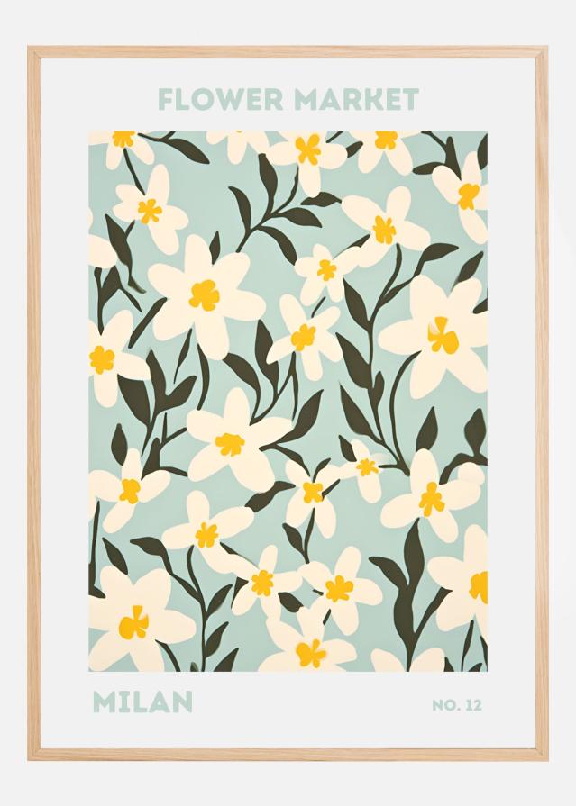 Flower Market Milan Постер