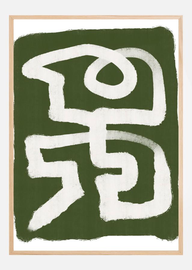 Abstract Green Line Постер