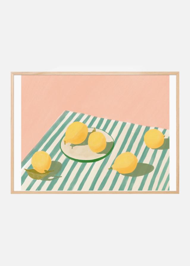 Lemons and stripes Постер