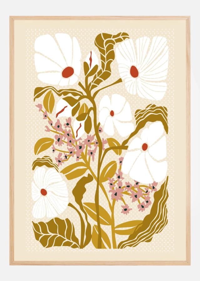 Klimt Flowers Earthy Colors Постер