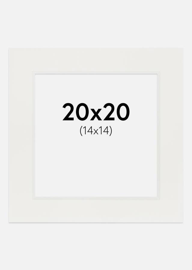 Паспарту бяло 3 mm Бяло ядро 20x20 cm (14x14)