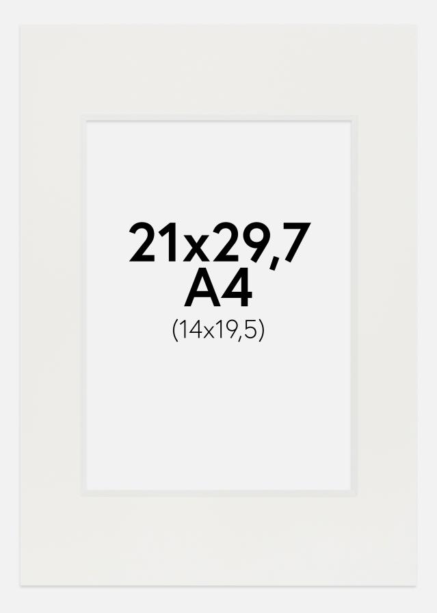 Паспарту бяло 3 mm Бяло ядро A4 21x29,7 cm (14x19,5)