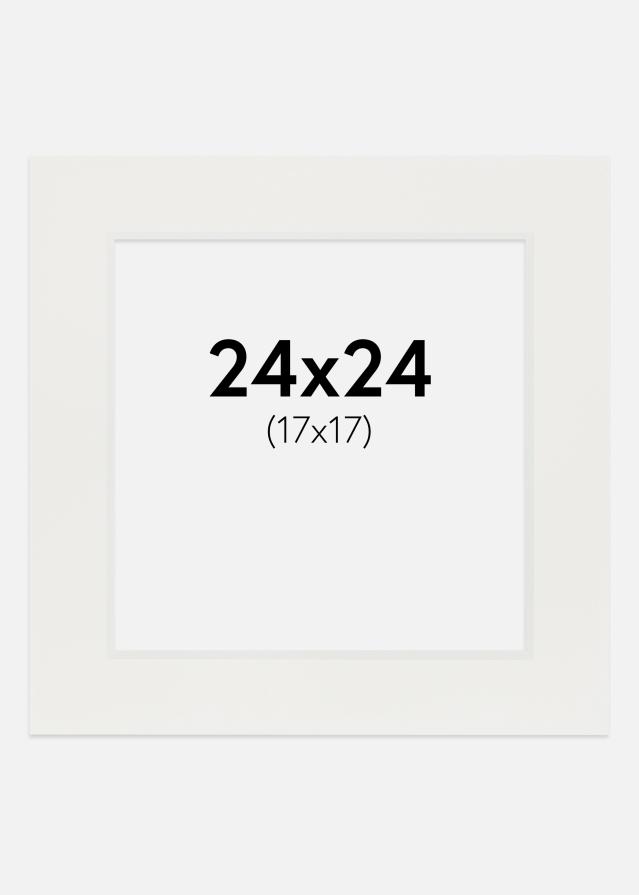 Паспарту бяло 3 mm Бяло ядро 24x24 cm (17x17)