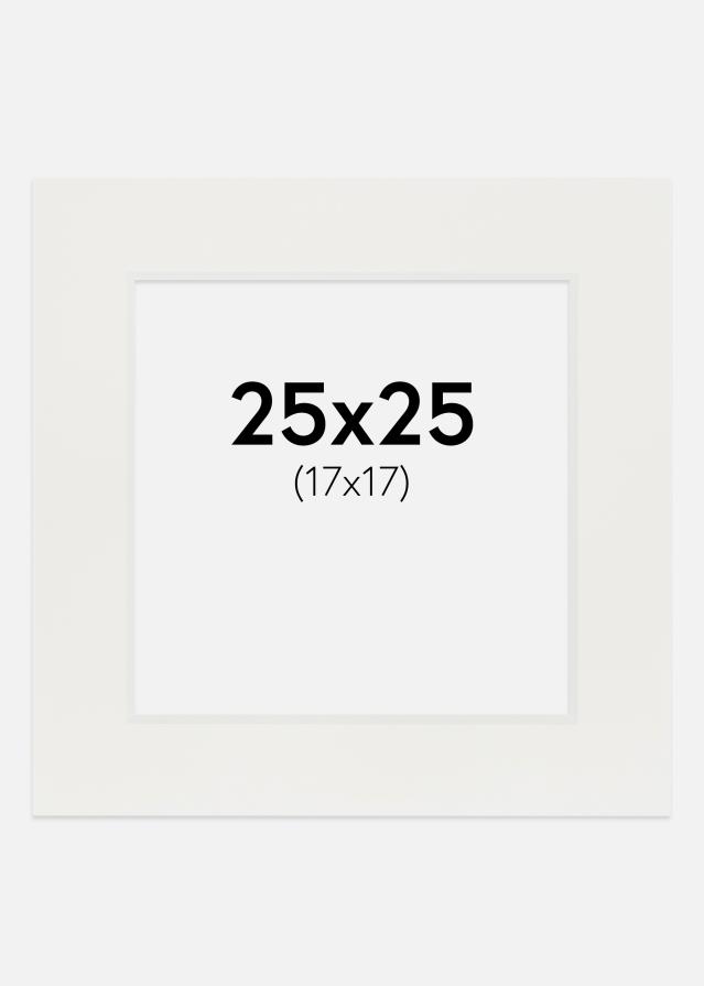 Паспарту бяло 3 mm Бяло ядро 25x25 cm (17x17)