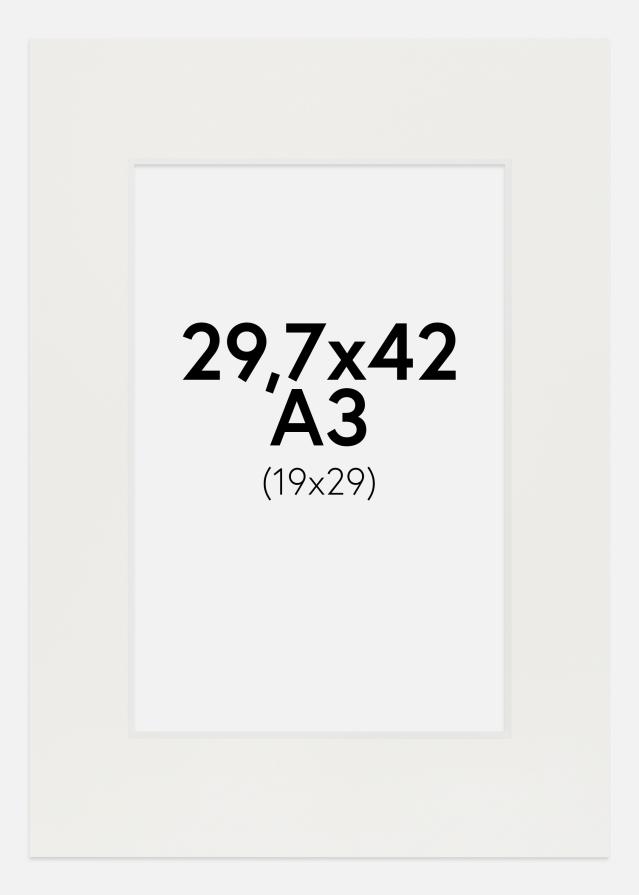 Паспарту бяло 3 mm Бяло ядро 29,7x42 cm (19x29)