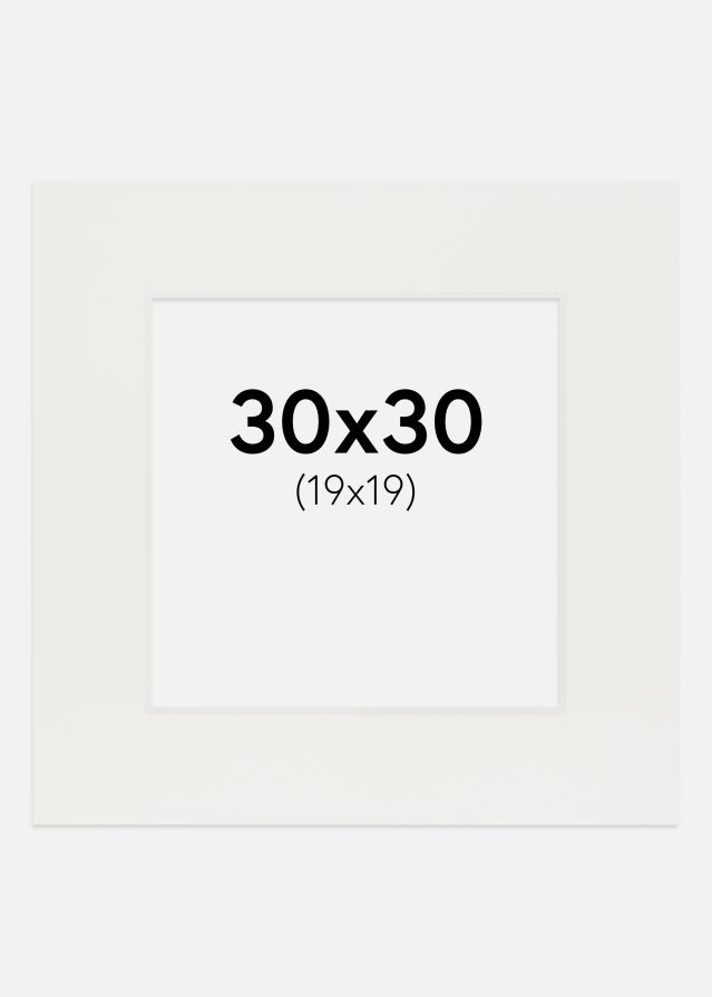 Паспарту бяло 3 mm Бяло ядро 30x30 cm (19x19)