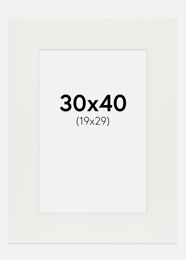 Паспарту бяло 3 mm Бяло ядро 30x40 cm (19x29)