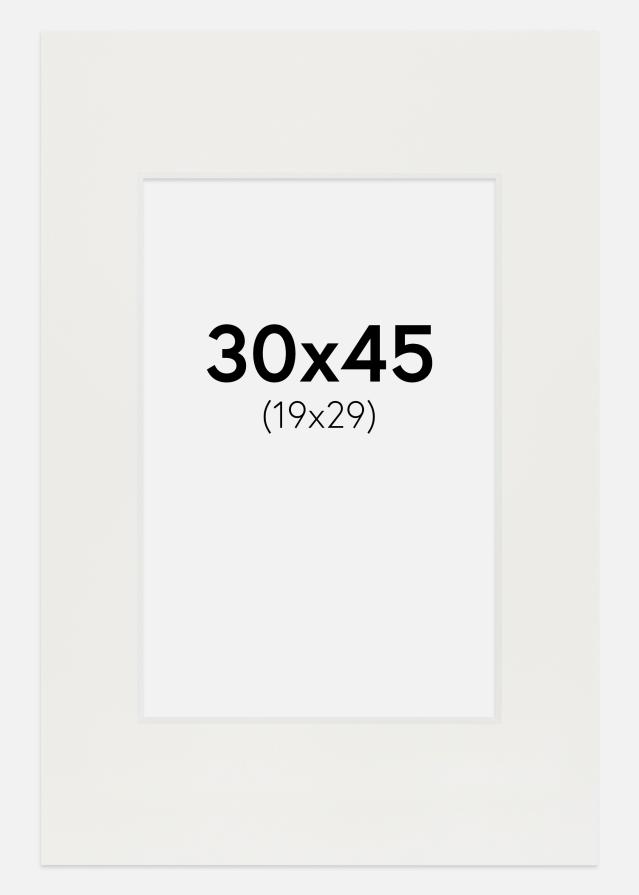 Паспарту бяло 3 mm Бяло ядро 30x45 cm (19x29)