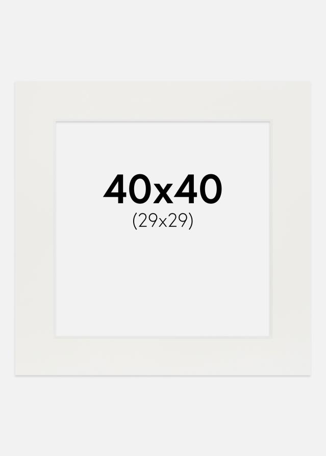 Паспарту бяло 3 mm Бяло ядро 40x40 cm (29x29)