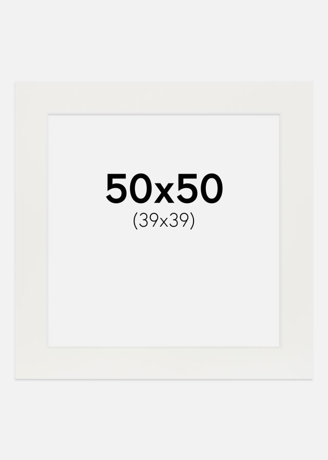 Паспарту бяло 3 mm Бяло ядро 50x50 cm (39x39)
