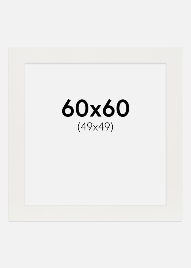 Паспарту бяло 3 mm Бяло ядро 60x60 cm (49x49)