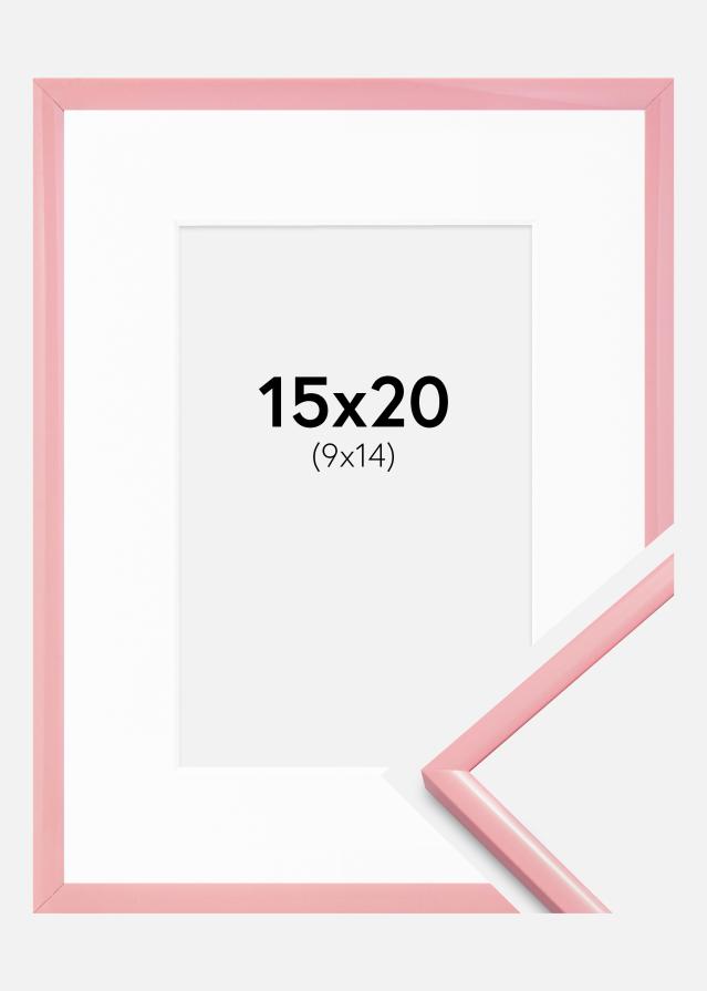 Рамка New Lifestyle Розова 15x20 cm - Паспарту Бяла 10x15 cm