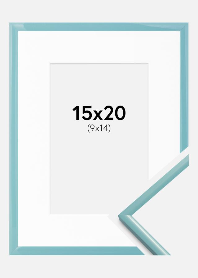 Рамка New Lifestyle Тюркоаз 15x20 cm - Паспарту Бяло 10x15 cm