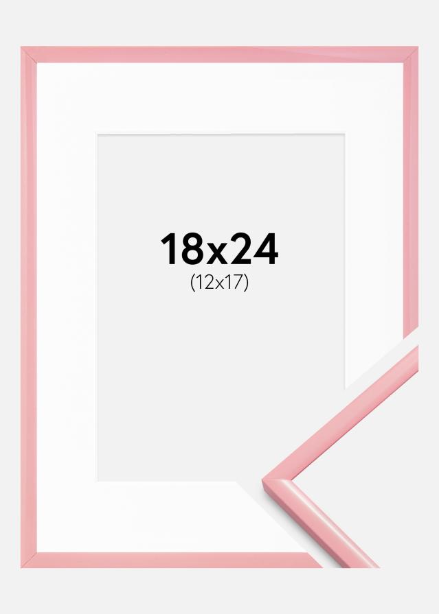 Рамка New Lifestyle Розова 18x24 cm - Паспарту Бяла 13x18 cm
