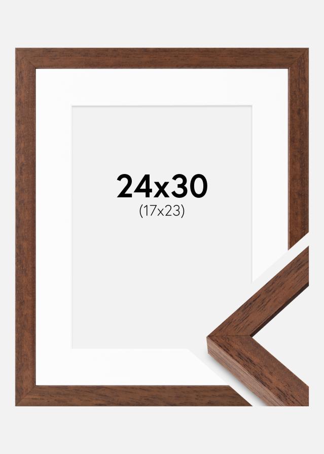 Рамка Hermes Teak 24x30 cm - Паспарту Бяло 18x24 cm