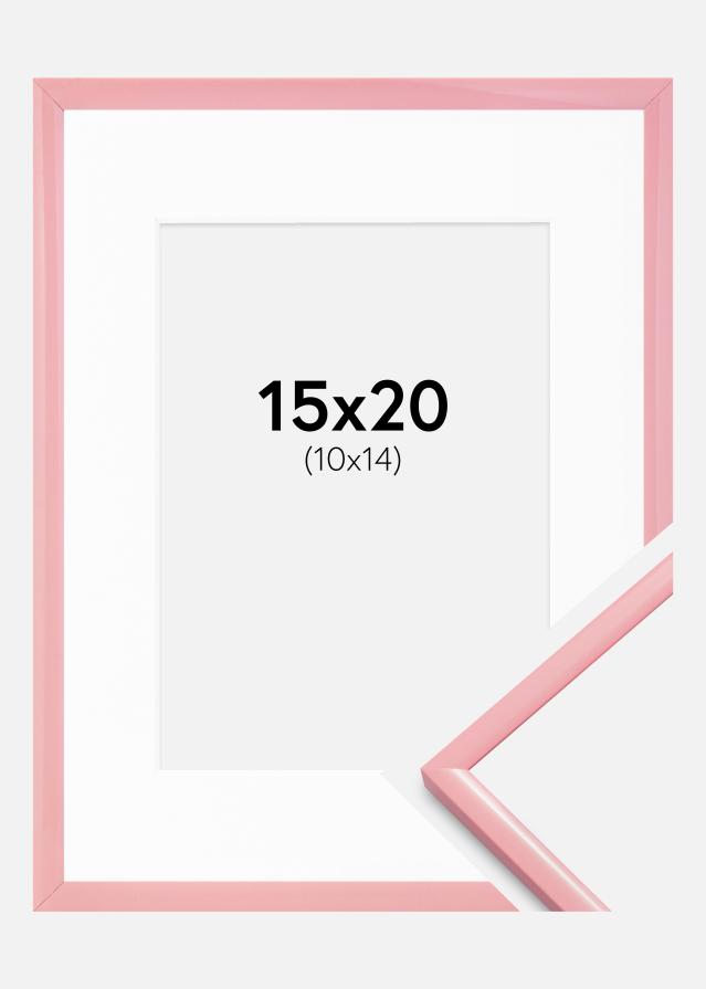 Рамка New Lifestyle Розова 15x20 cm - Паспарту Бяла 11x15 cm