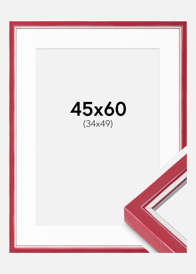 Рамка Diana Червена 45х60 cm - Паспарту Бяла 35х50 cm