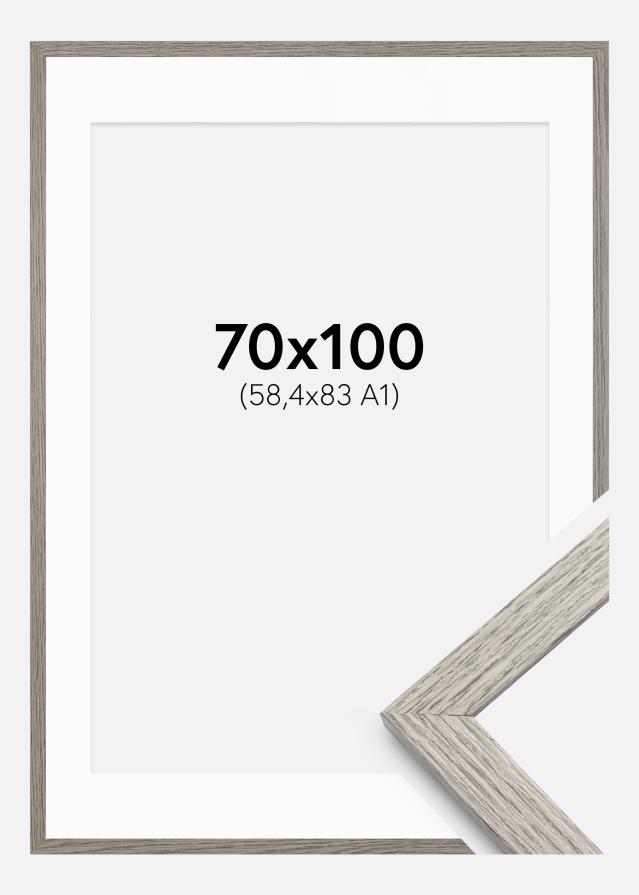 Рамка Stilren сив дъб 70x100 cm - паспарту бяло 59,4x84 cm