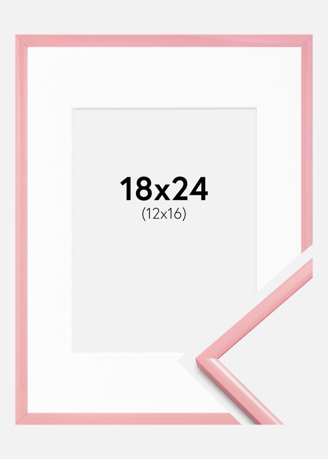 Рамка New Lifestyle Розова 18x24 cm - Паспарту Бяла 13x17 cm