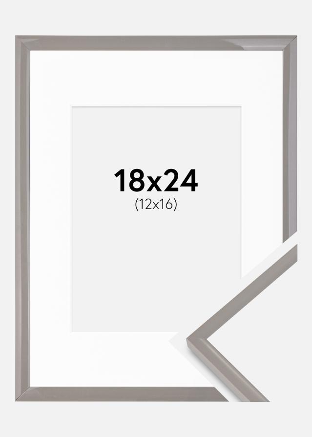 Рамка New Lifestyle земно сиво 18x24 cm - Паспарту Бяло 13x17 cm
