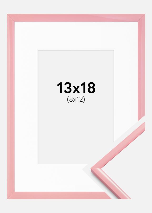Рамка New Lifestyle Розова 13x18 cm - Паспарту Бяло 9x13 cm