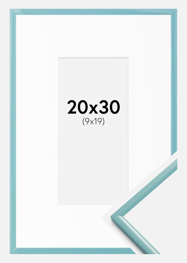 Рамка New Lifestyle Тюркоаз 20x30 cm - Паспарту Бяло 10x20 cm