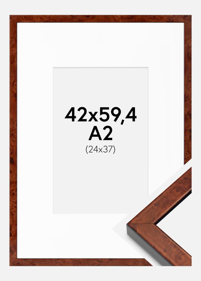 Рамка Hermes Орех 42x59,4 cm - Паспарту Бяло 25x38 cm