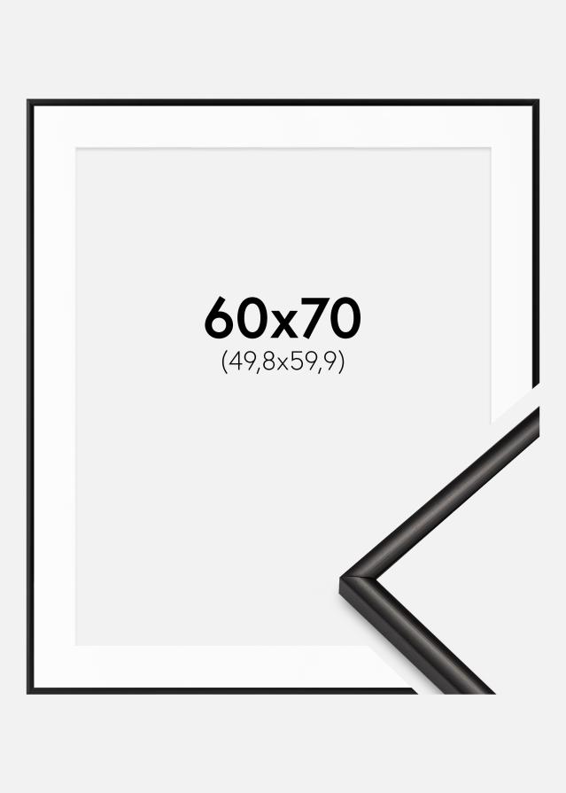 Рамка Scandi матово черен 60x70 cm - Паспарту Бяло 20x24 inches