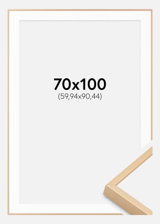 Алуминиева рамка Месинг 70x100 cm - Паспарту Бяло 24x36 inches