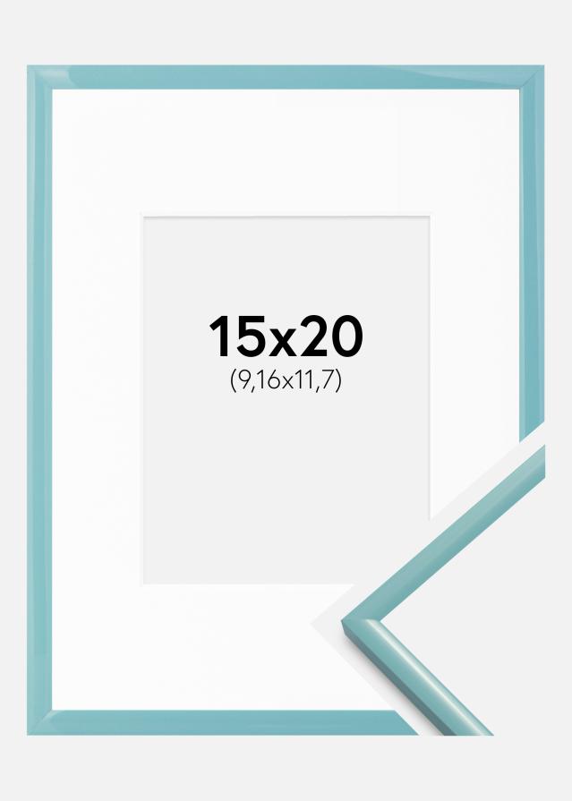 Рамка New Lifestyle Тюркоаз 15x20 cm - Паспарту Бяло 4x5 inches