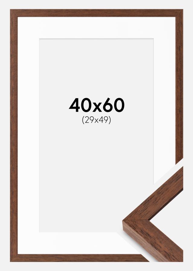 Рамка Hermes Teak 40х60 cm - Паспарту Бяло 30х50 cm