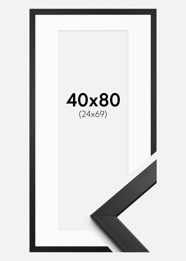 Рамка Стилен Черно 40x80 cm - Паспарту бяло 25x70 cm