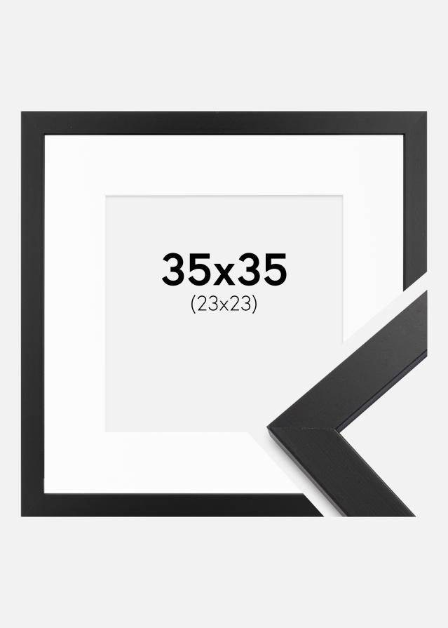 Рамка Black Wood 35x35 cm - Паспарту бяло 24x24 cm