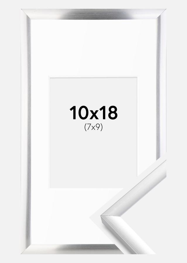 Рамка New Lifestyle Сребро 10x18 cm - Паспарту Бяло 8x10 cm