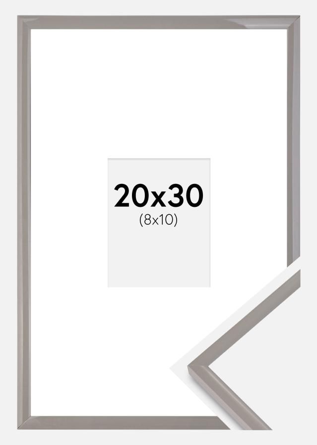 Рамка New Lifestyle земно сиво 20x30 cm - Паспарту Бяло 9x11 cm