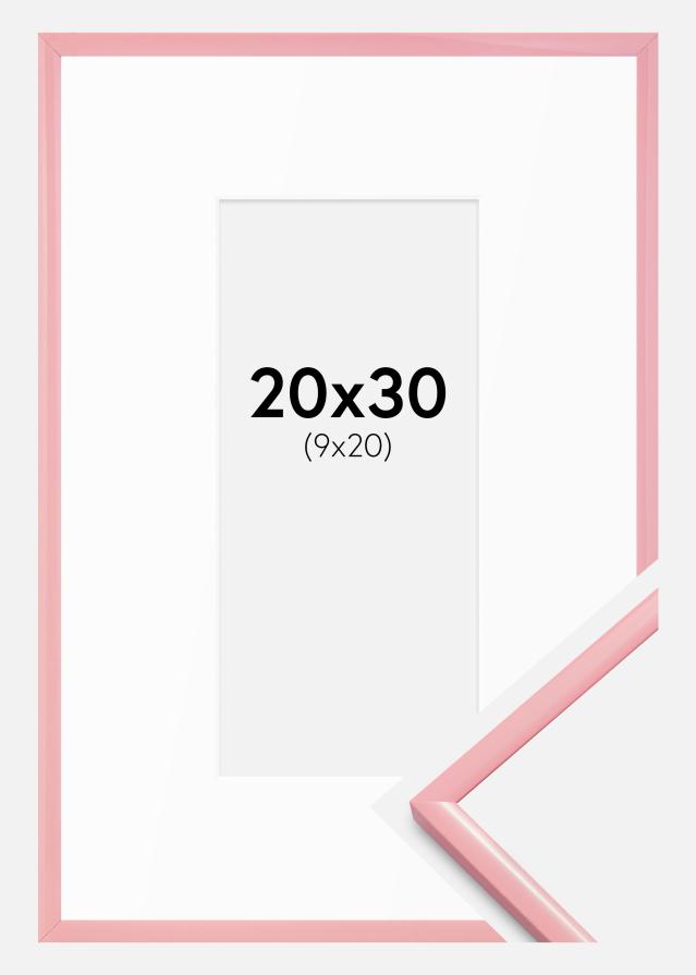 Рамка New Lifestyle Розова 20x30 cm - Паспарту Бяла 10x21 cm